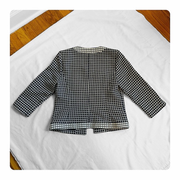 ★ NWT Laundry by Shelli Segal Structured Open Blazer - Navy Blue/White ★ - Picture 7 of 16